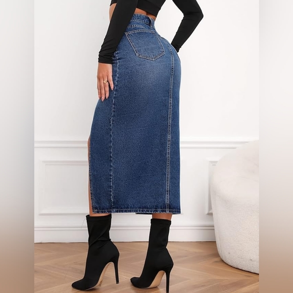 Sweaty Rocks Denim Maxi Skirt  Size Med NWOT - Picture 8 of 9